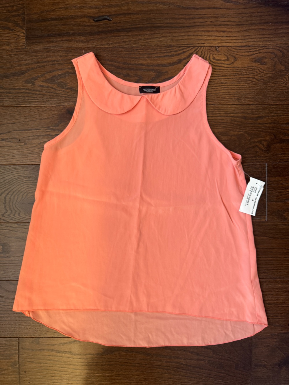 Necessary Clothing Coral Peter Pan Collar Sleeveless Tank